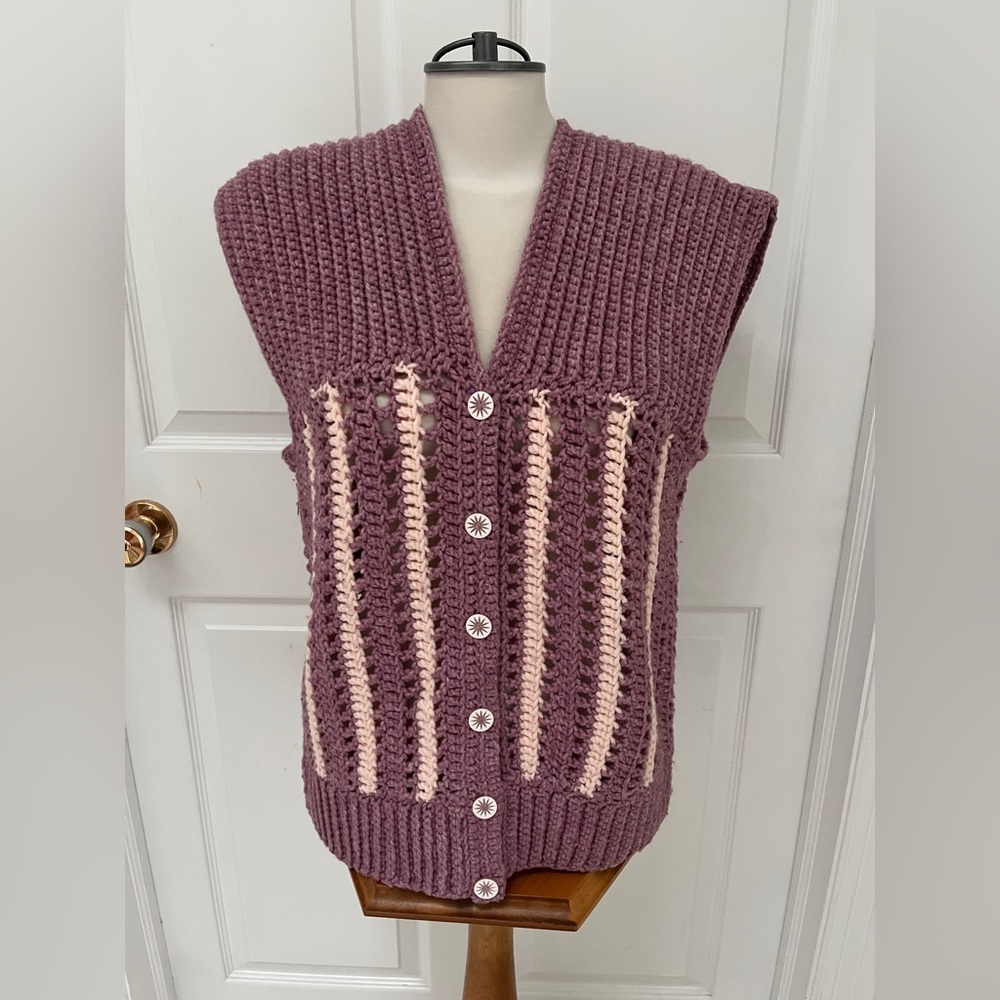 Women's Purple Knit Sweater Vest